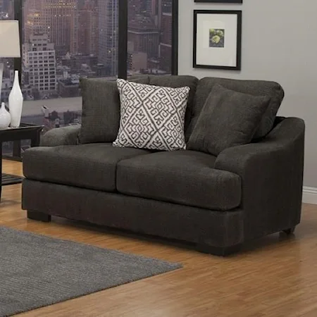 Casual Stationary Loveseat with Plush Gel Foam Seating